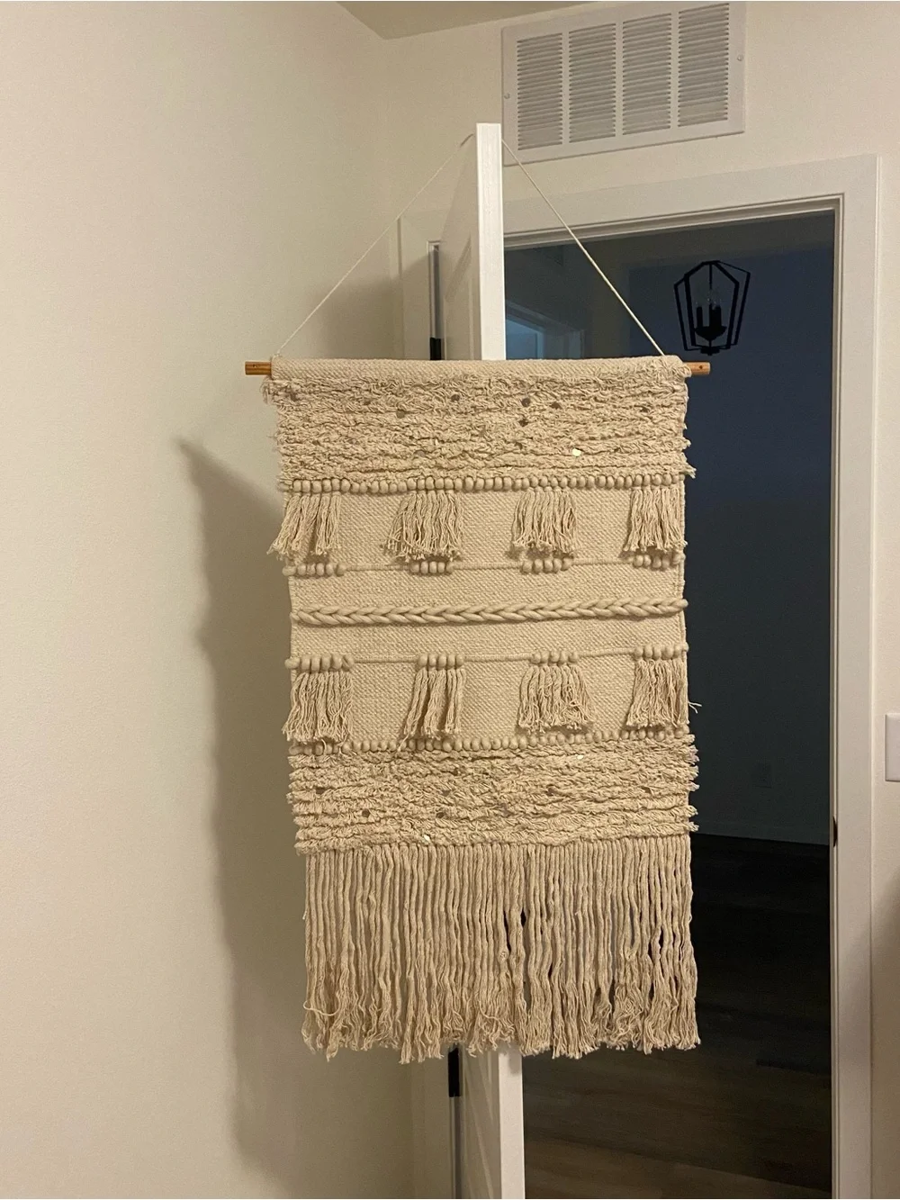 Neutral Cream Macramé Wall Hanging — Handmade Boho Wall Decor